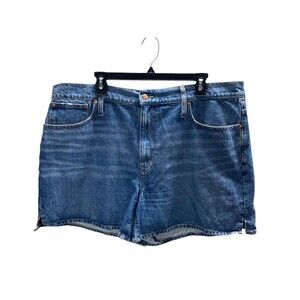 Madewell Shorts Women's Size 33 Denim Blue Relaxed Mid Length 100% Cotton